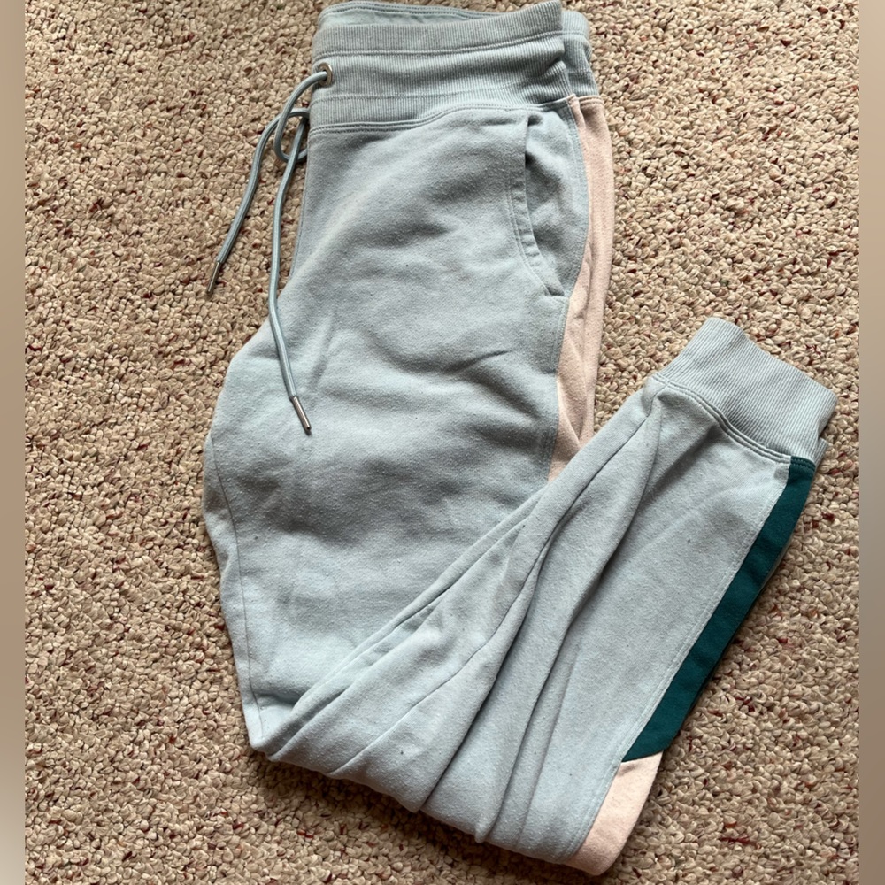 calvin klein performance light blue & white jogger sweatpants